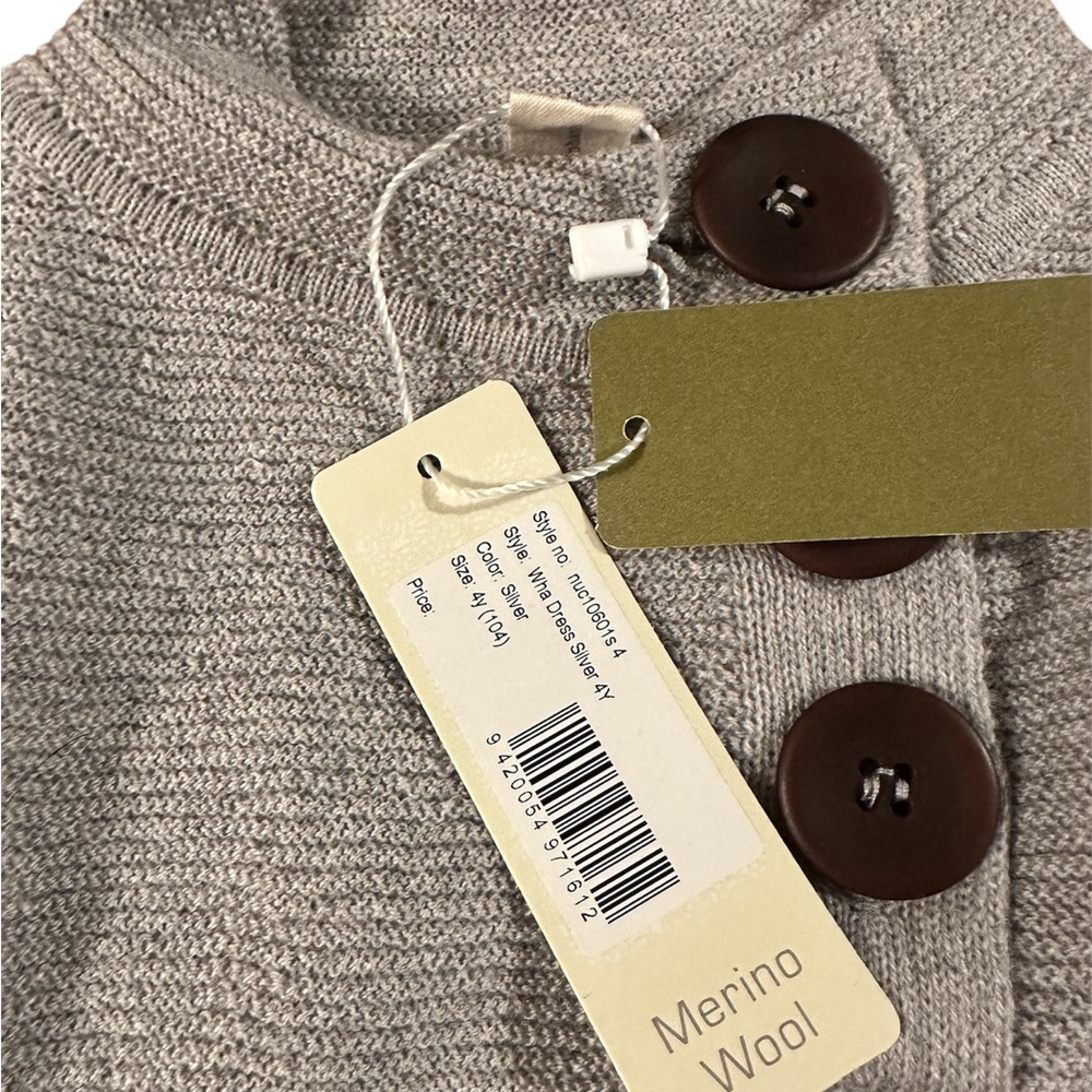 NWT Nui Organics Wha Dress in Silver with Corzo Buttons - Picture 2 of 4